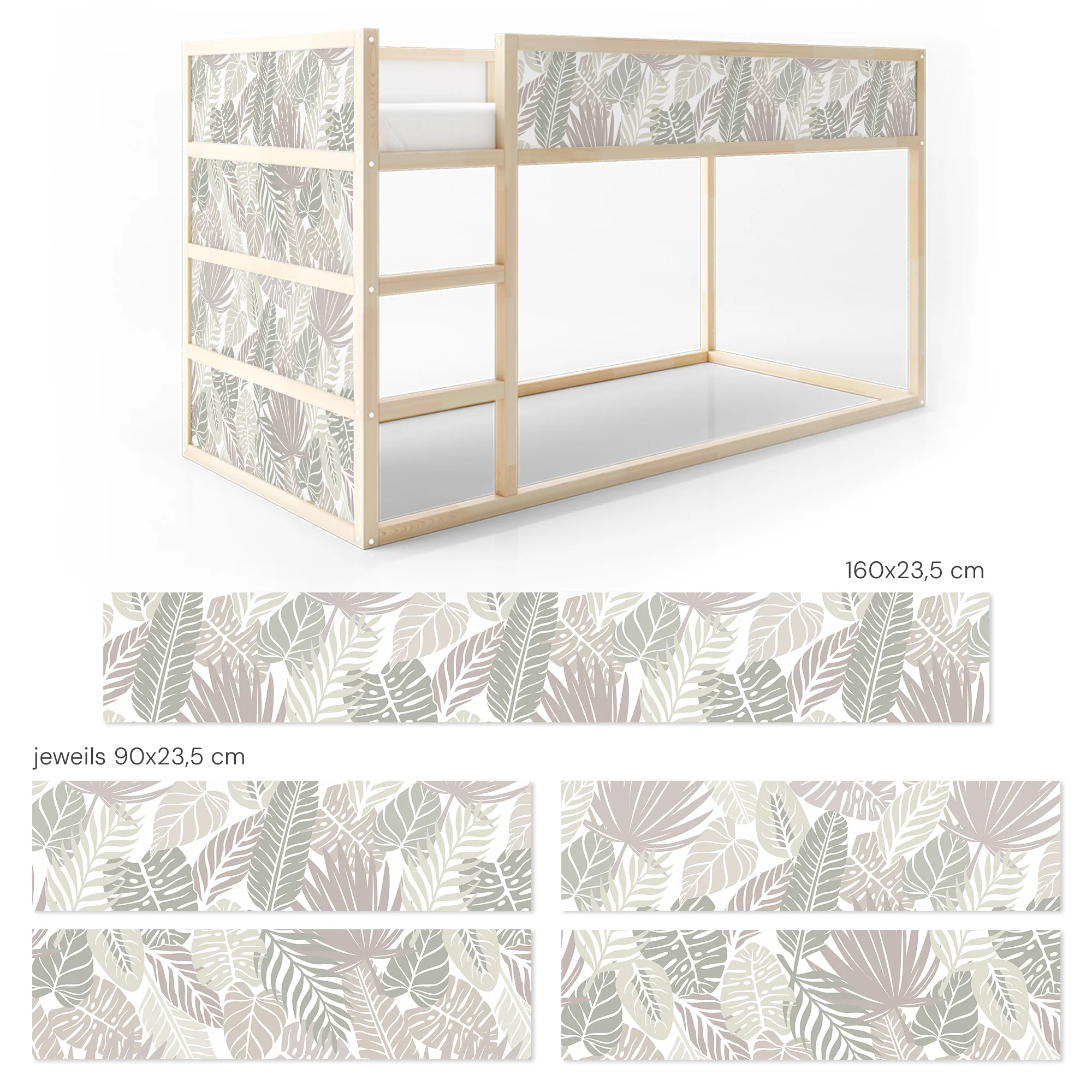 Bettaufkleber Set für IKEA Kura - Blättermuster - Image 6