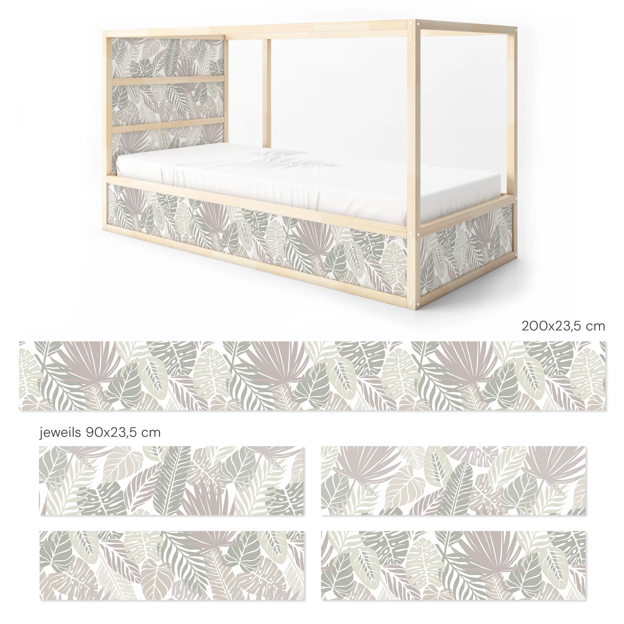 Bettaufkleber Set für IKEA Kura - Blättermuster - Image 7