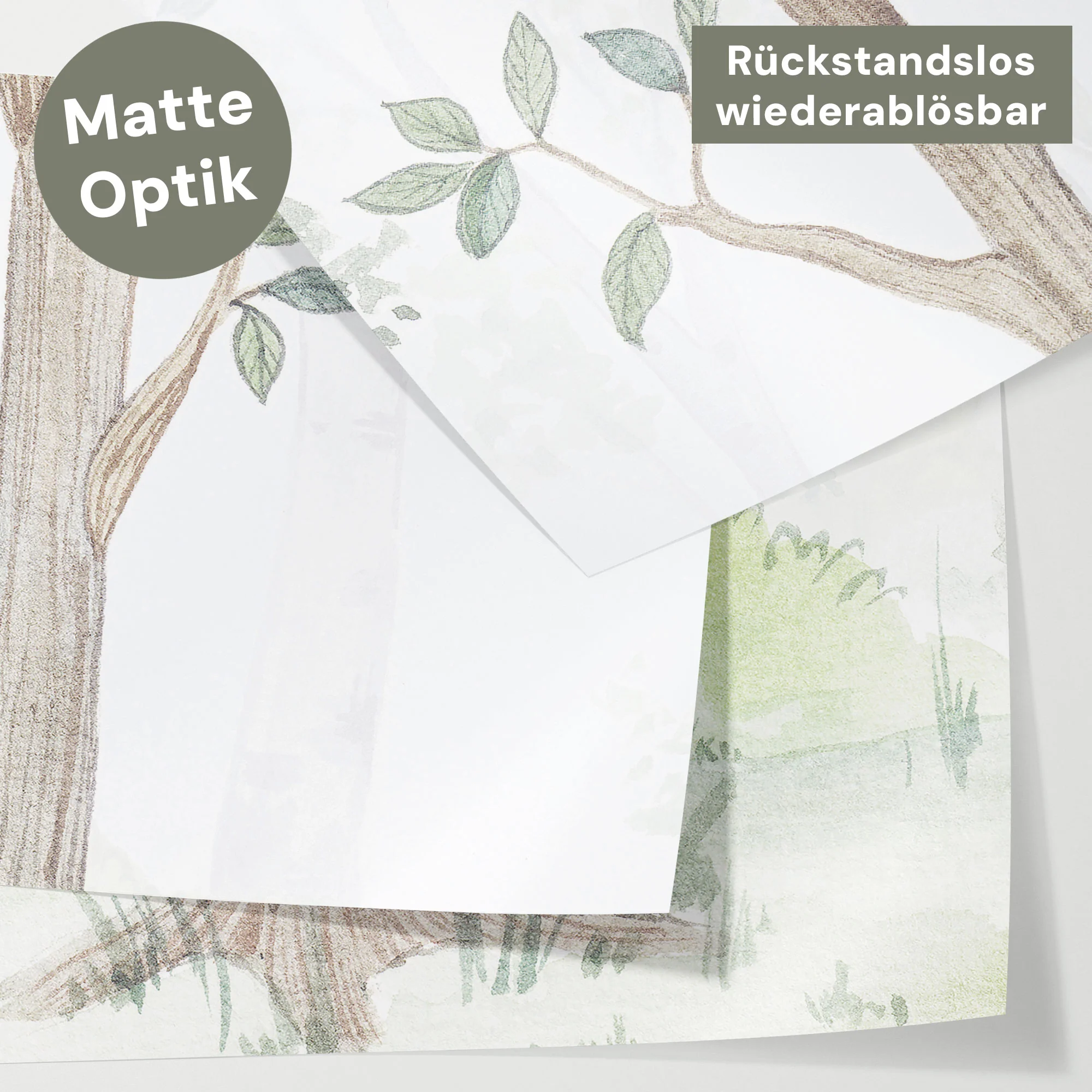 Bettaufkleber Set für IKEA Kura - Birkenwald Aquarell - Image 4