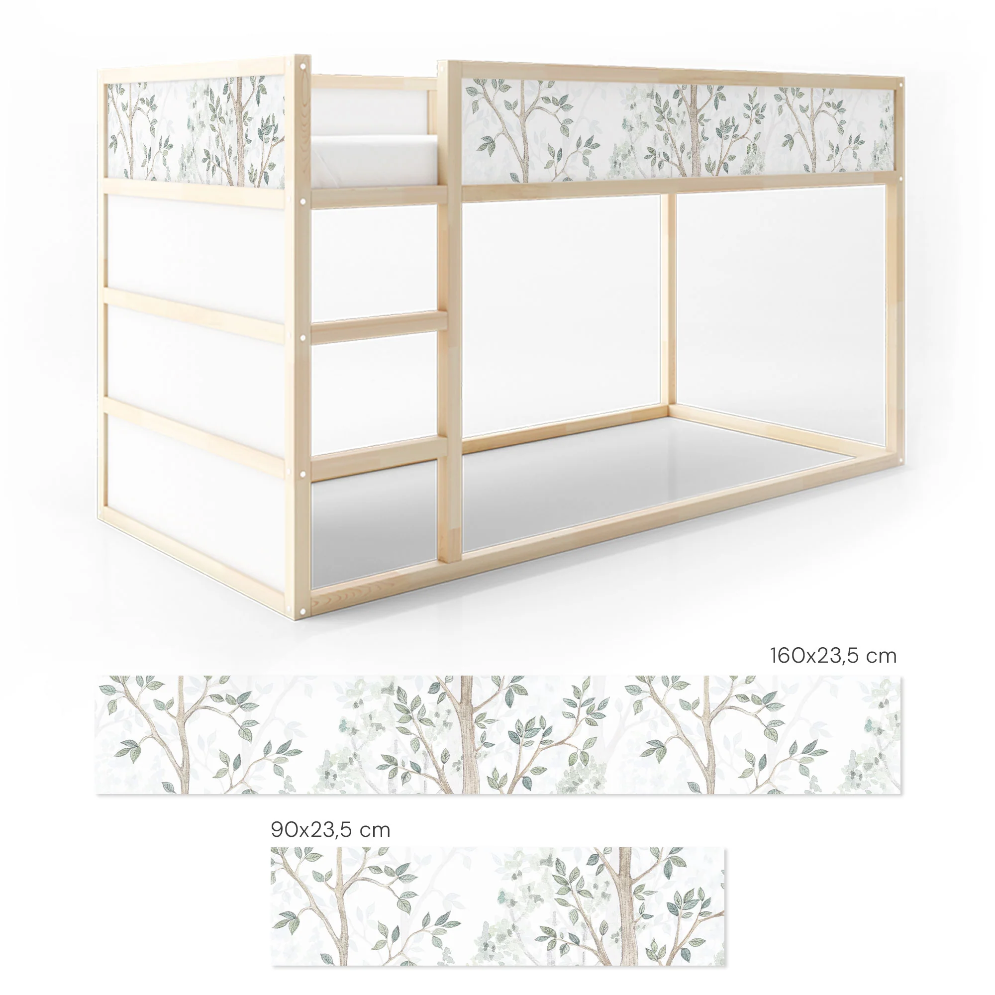 Bettaufkleber Set für IKEA Kura - Birkenwald Aquarell - Image 6