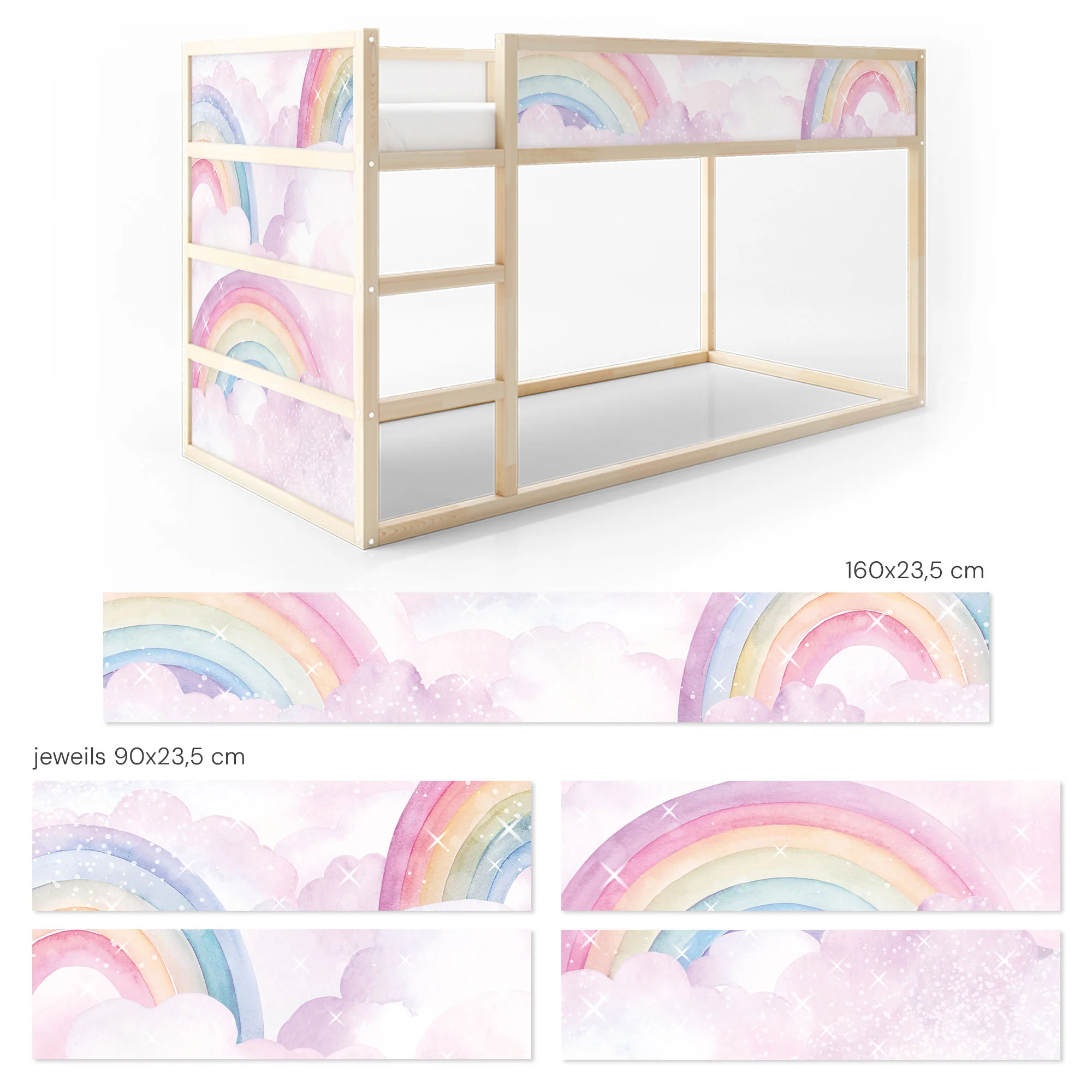 Bettaufkleber Set für IKEA Kura - Regenbögen Schimmer - Image 8