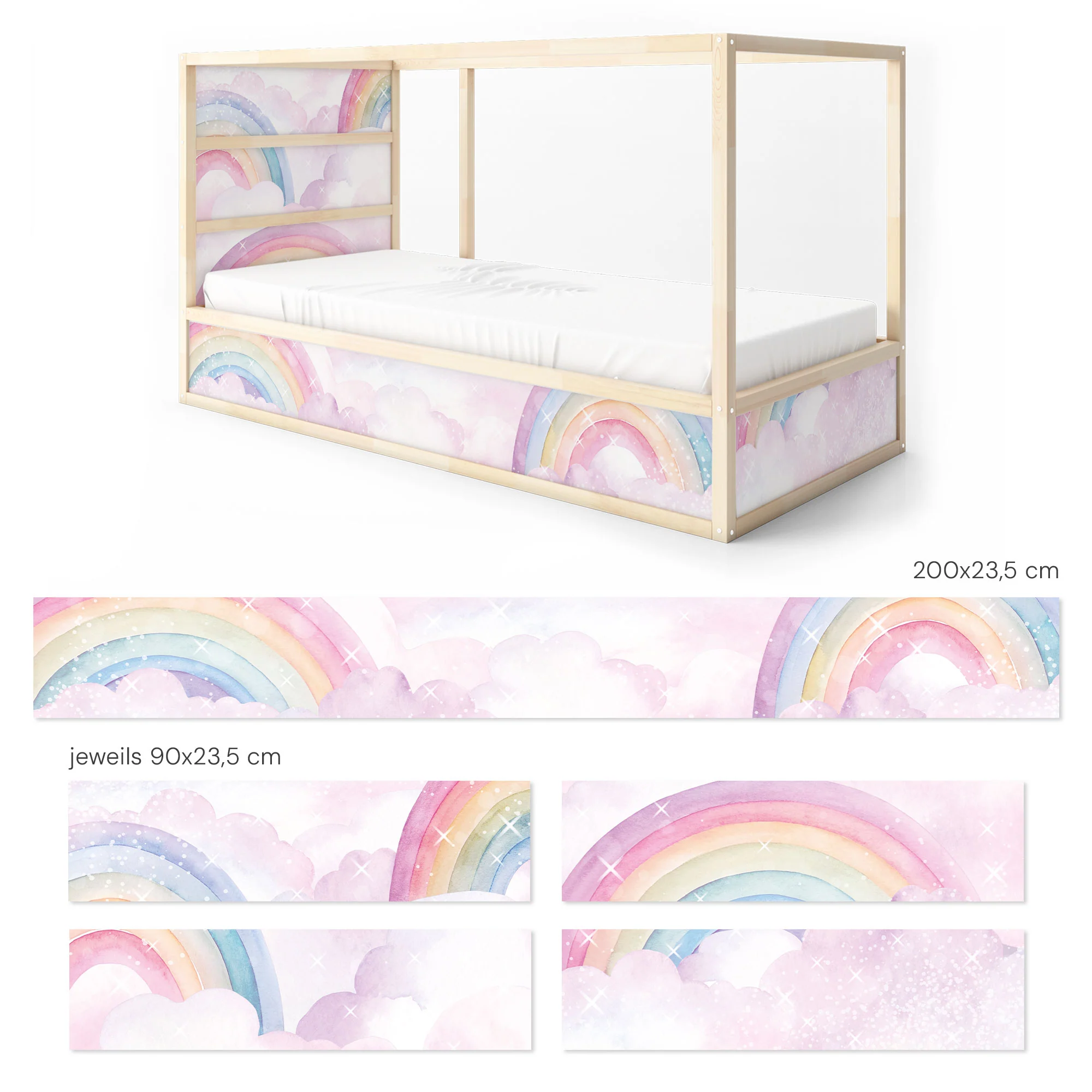 Bettaufkleber Set für IKEA Kura - Regenbögen Schimmer - Image 9