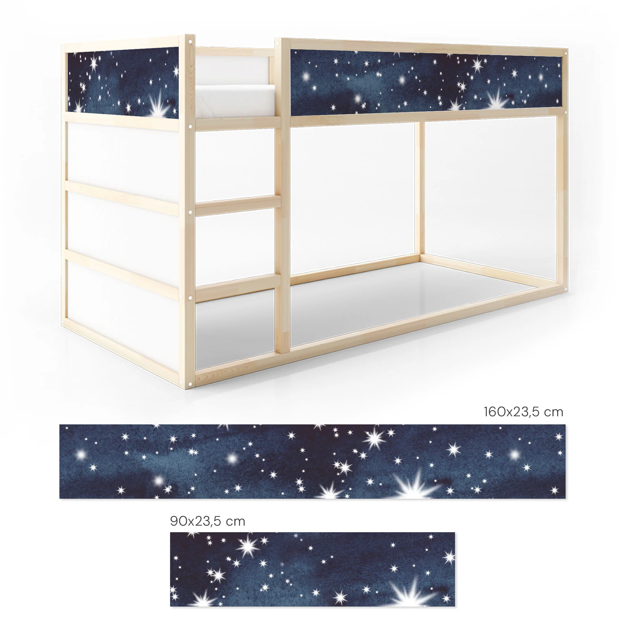 Bettaufkleber Set für IKEA Kura - Aquarell Sterne - Image 5