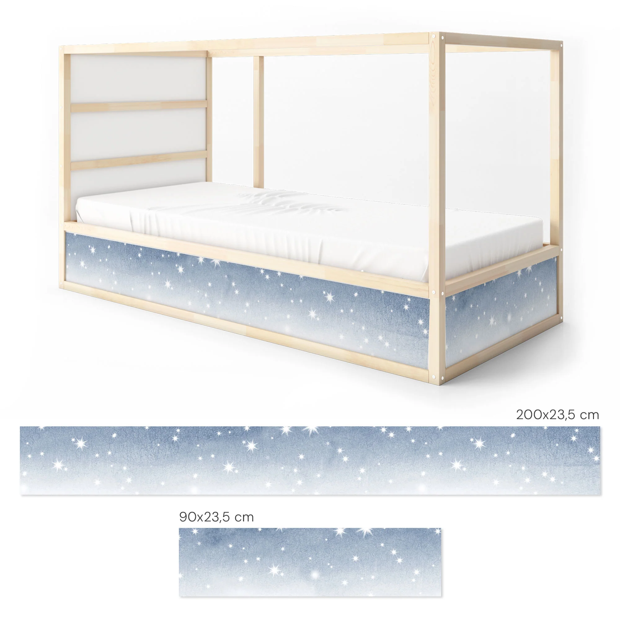 Bettaufkleber Set für IKEA Kura - Aquarell Sterne - Image 7