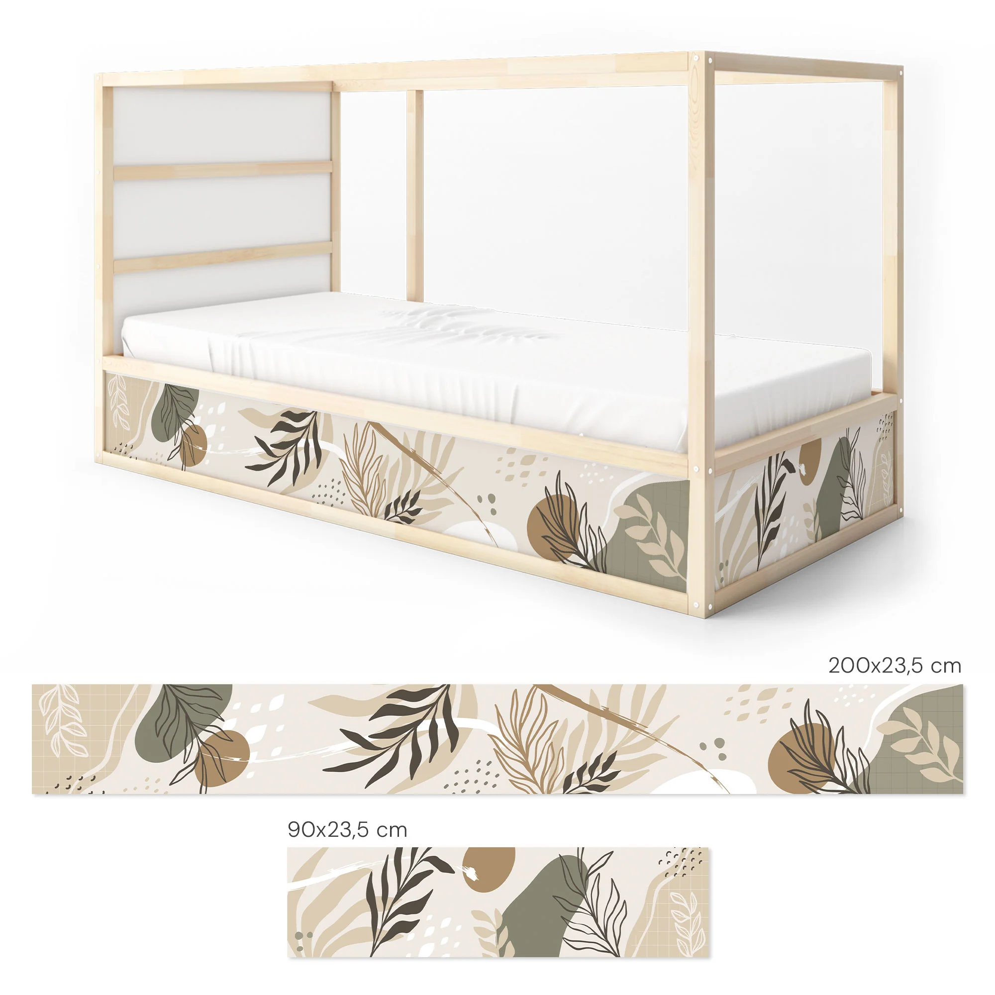 Bettaufkleber Set für IKEA Kura - Beige Formen - Image 8