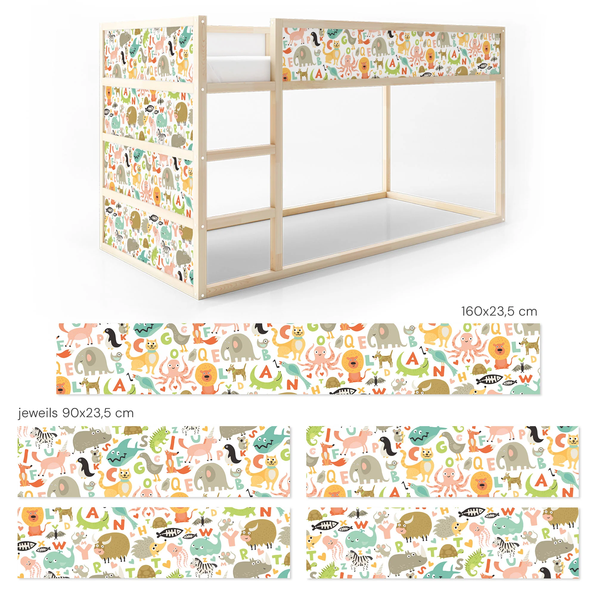Bettaufkleber Set für IKEA Kura - Buchstaben - Image 7