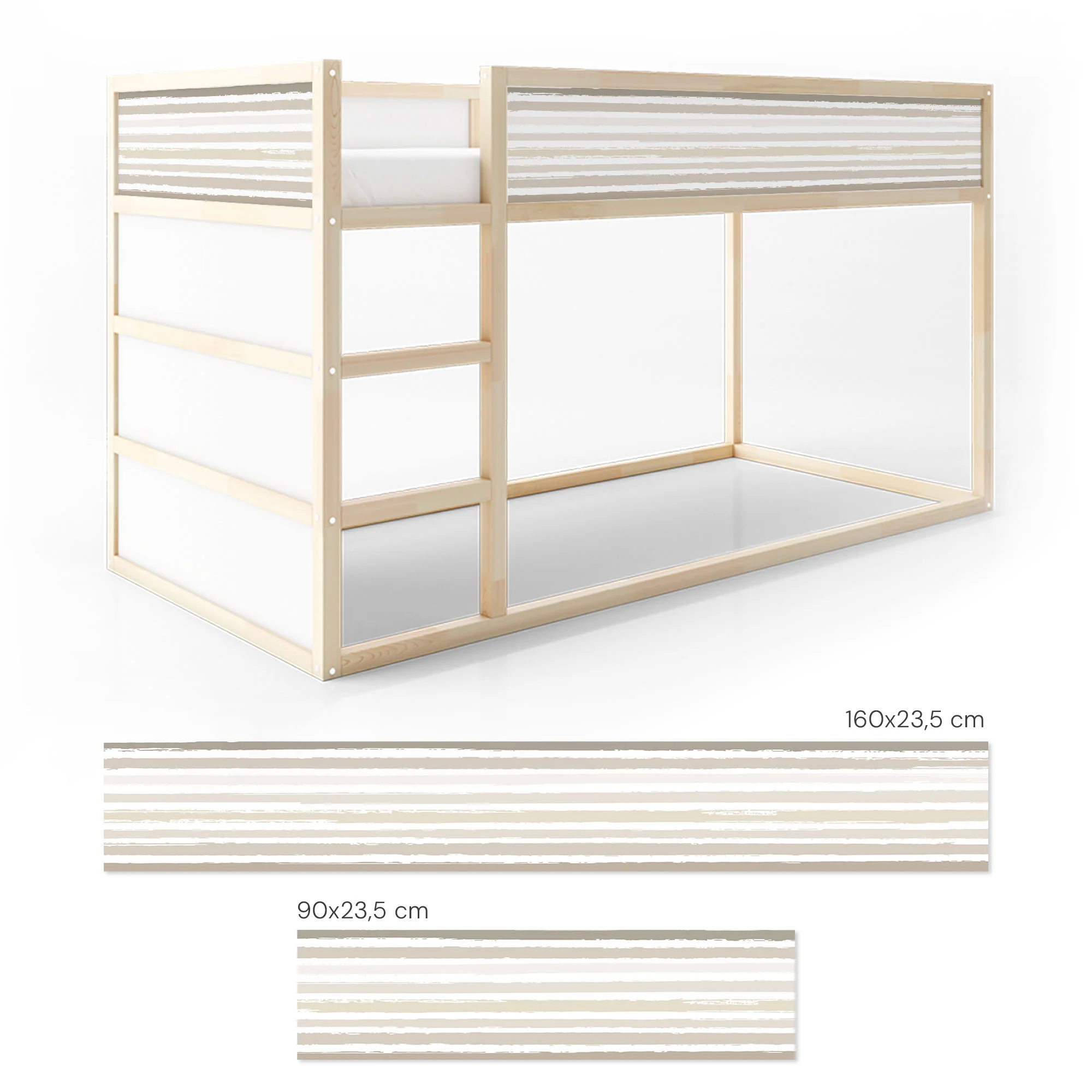 Bettaufkleber Set für IKEA Kura - Aquarell Streifen - Image 6