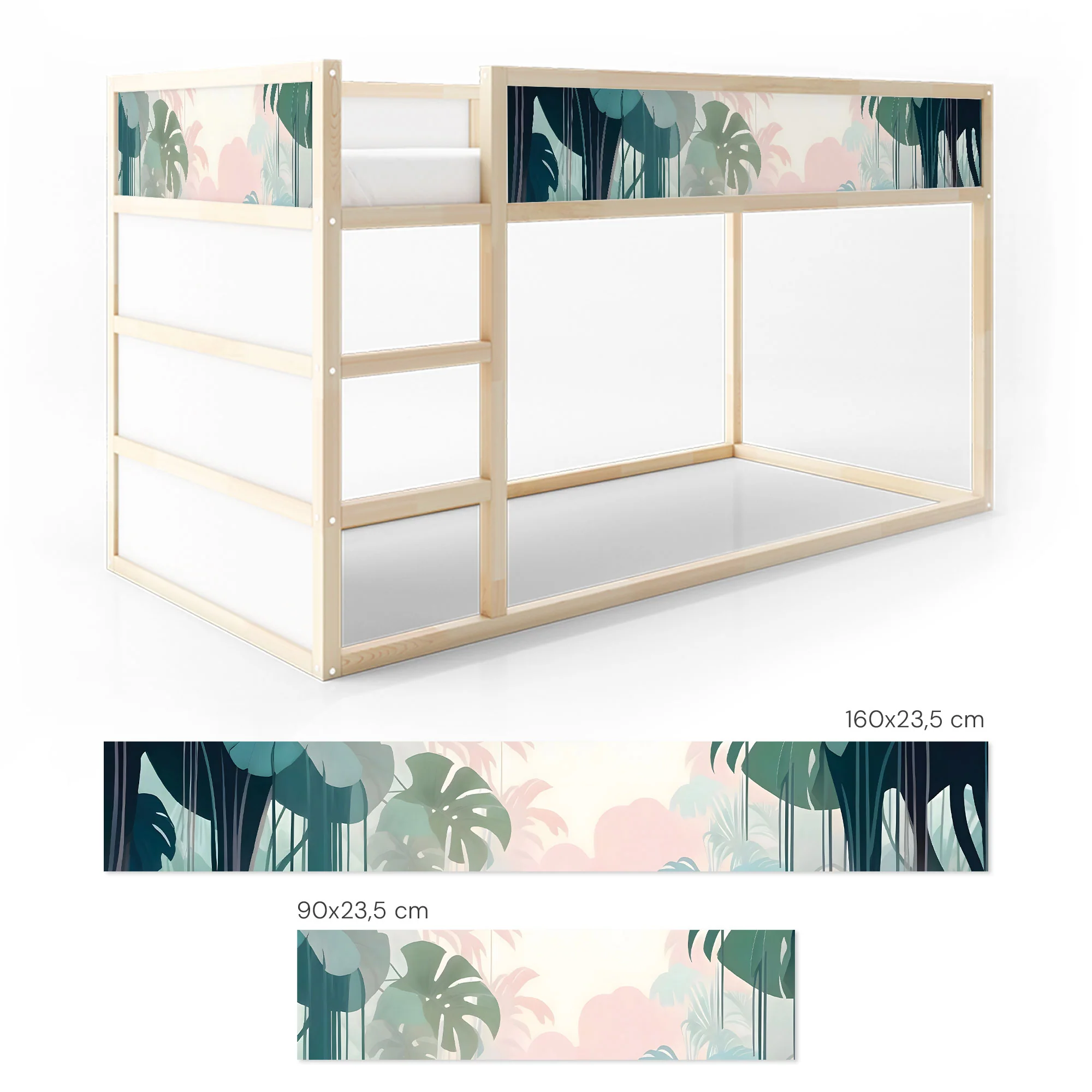 Bettaufkleber Set für IKEA Kura - Dschungel Pastell - Image 6