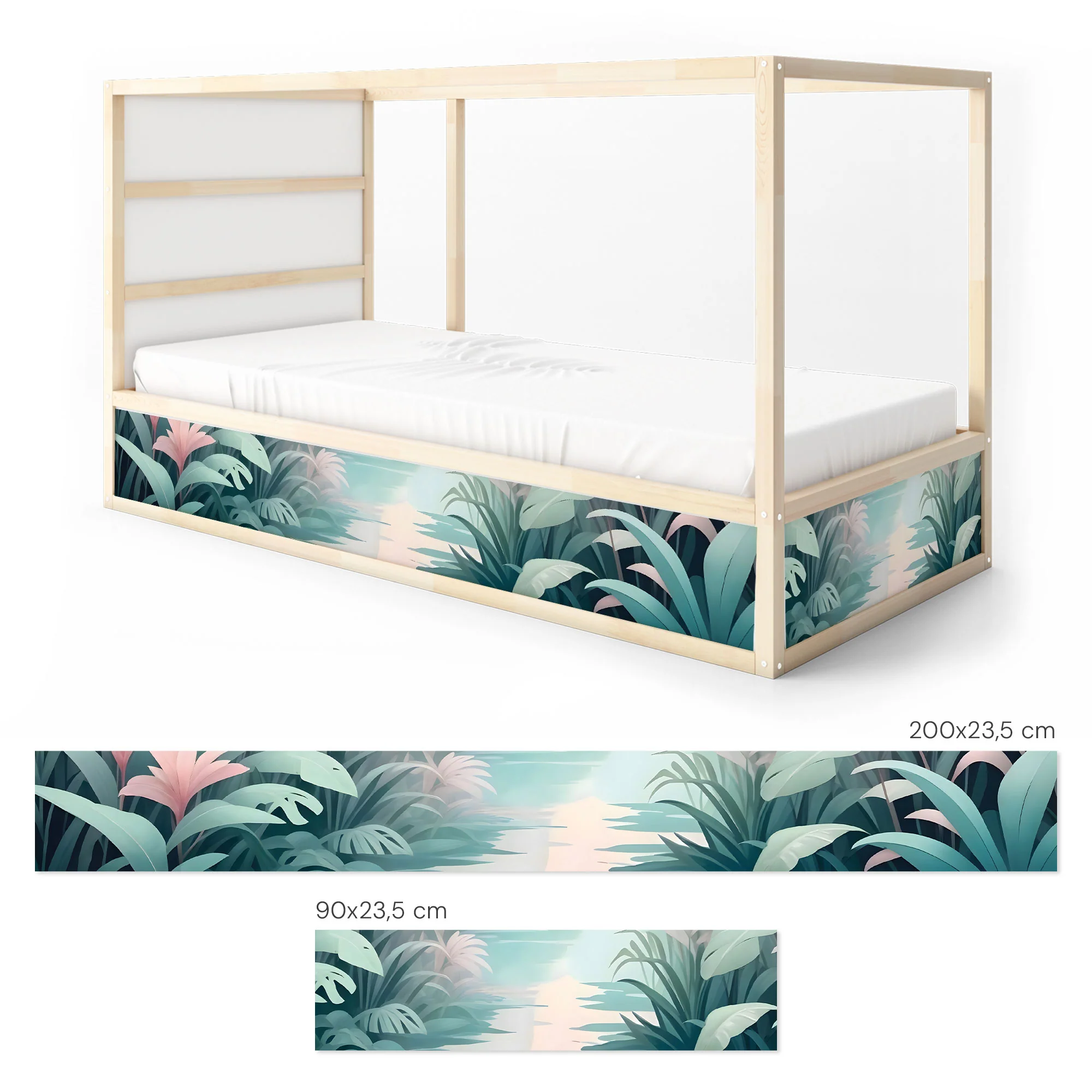 Bettaufkleber Set für IKEA Kura - Dschungel Pastell - Image 7
