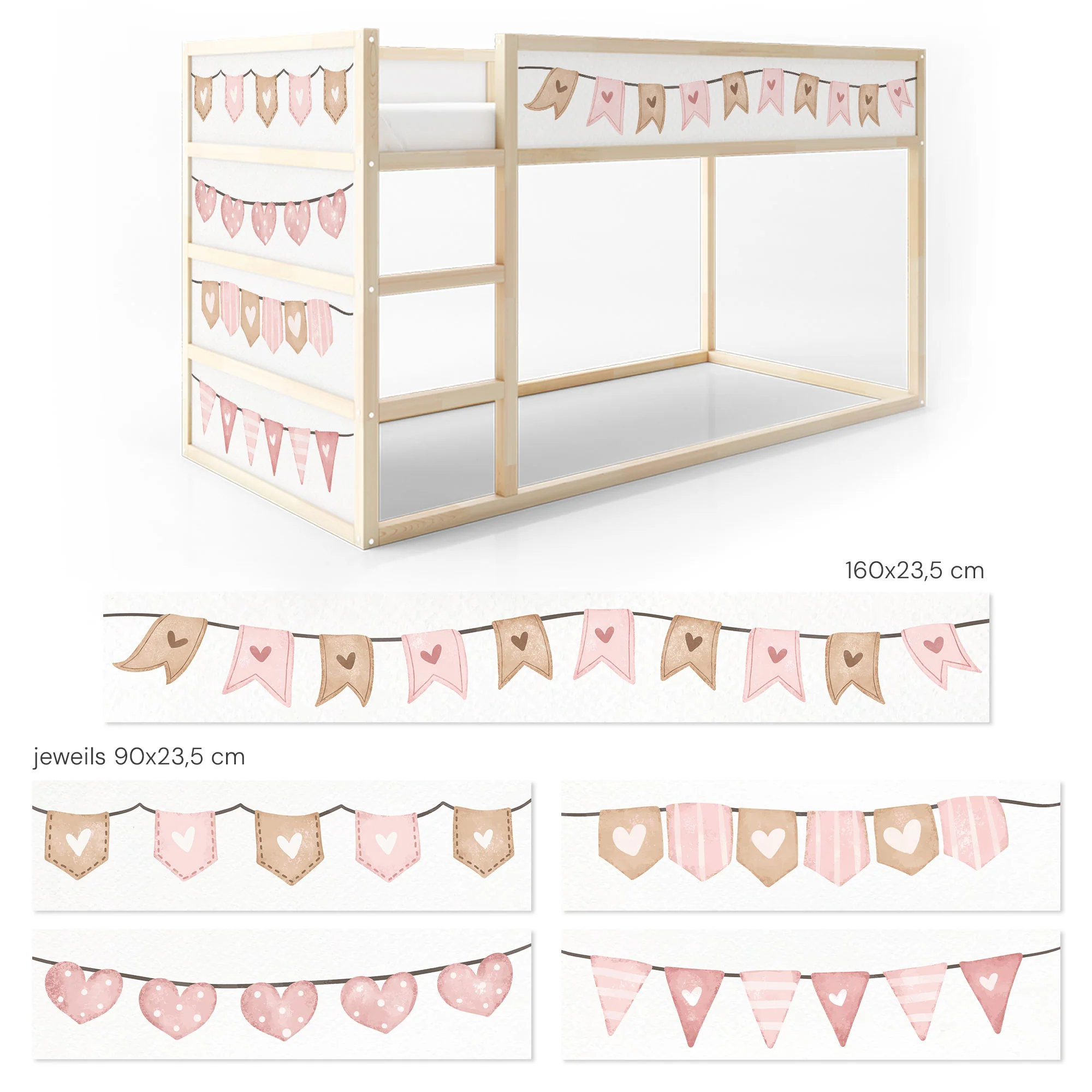 Bettaufkleber Set für IKEA Kura - Girlande - Image 8