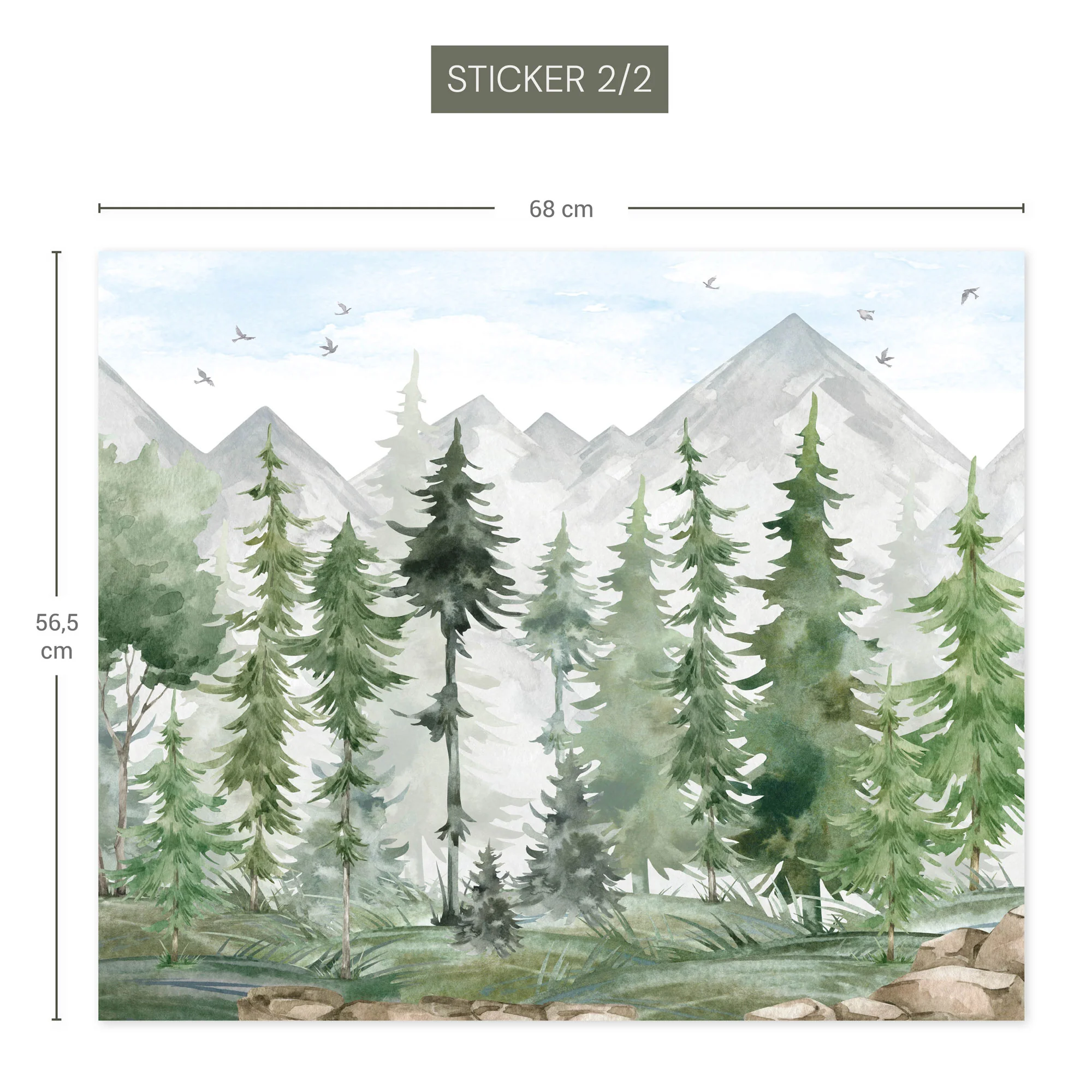 IKEA Sundvik Möbel­folien Tannen­wald Aquarell - Image 4
